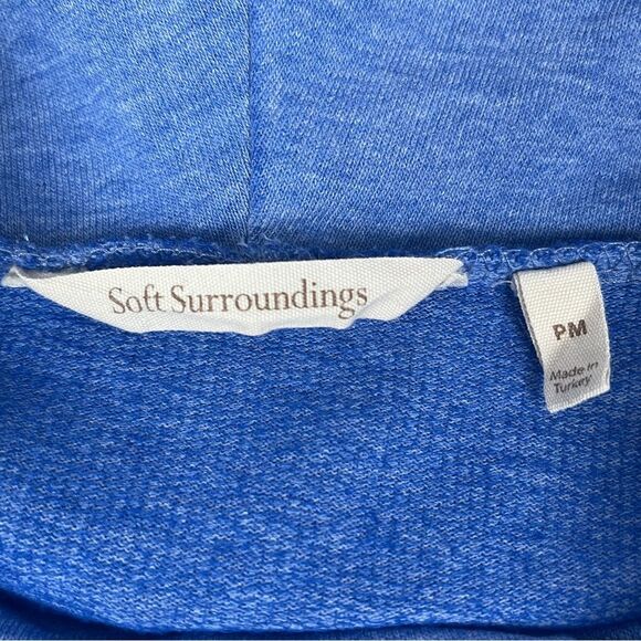SOFT SURROUNDINGS blue soft lightweight cowl neck tunic sweater, size PM - Picture 3 of 11
